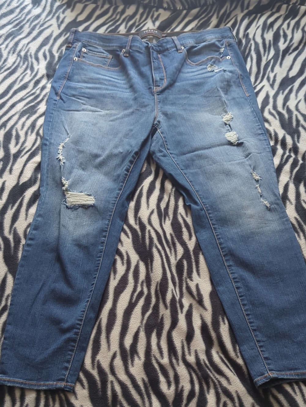 torrid Women’s Distressed High Rise Blue Skinny Jeans